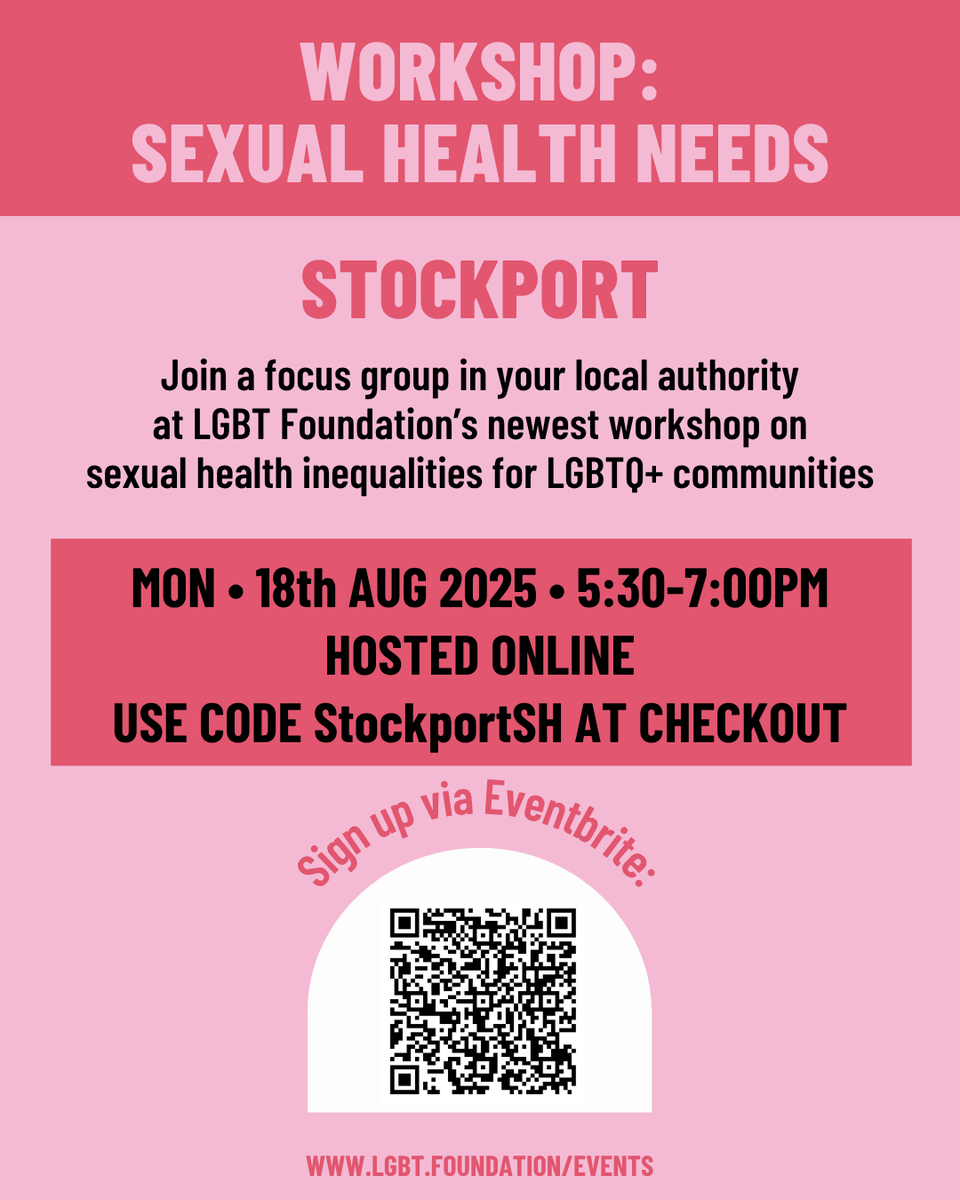 LGBTfdn's tweet photo. SALFORD, WIGAN, & STOCKPORT: Earn £20 at a S*xual Health Workshop Near You💥
Visit https://t.co/w2ibZ3V8cR to RSVP!
#LGBTQHealth #SexualHealth #GreaterManchesterEvents #HealthWorkshop #LGBTQCommunity #FocusGroups #InclusiveHealth #SalfordEvents #WiganCommunity #StockportLife https://t.co/Ga9wFeHr3t