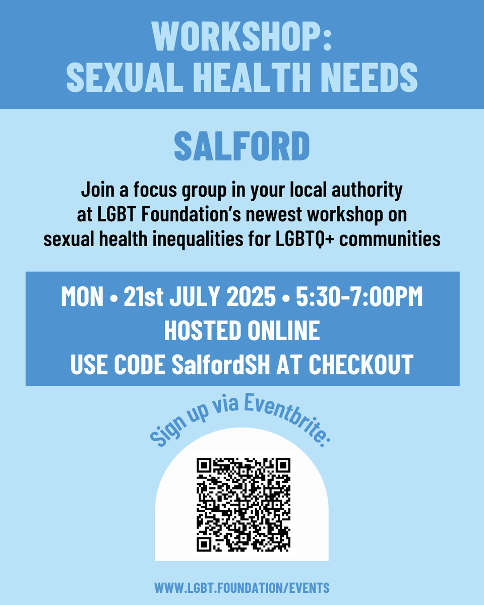 LGBTfdn's tweet photo. SALFORD, WIGAN, & STOCKPORT: Earn £20 at a S*xual Health Workshop Near You💥
Visit https://t.co/w2ibZ3V8cR to RSVP!
#LGBTQHealth #SexualHealth #GreaterManchesterEvents #HealthWorkshop #LGBTQCommunity #FocusGroups #InclusiveHealth #SalfordEvents #WiganCommunity #StockportLife https://t.co/Ga9wFeHr3t