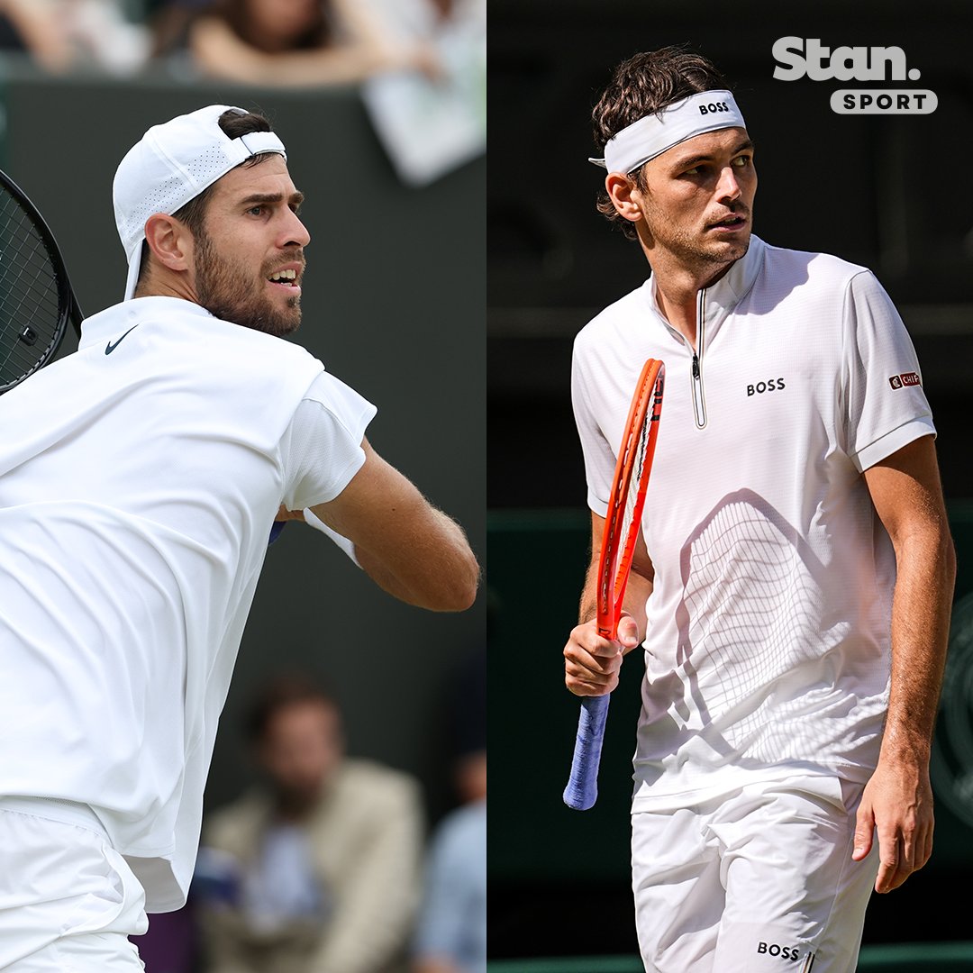 Fritz v Khachanov.

Gentlemen's quarters starts now on Stan! 

↳ Wimbledon. Every Match. Live &amp; On-Demand. Centre Court in 4K.

#StanSportAU #Wimbledon