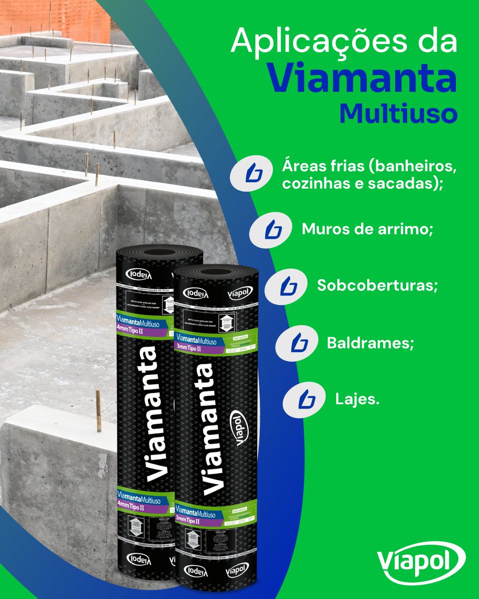 A Viamanta Multiuso da Viapol é a manta asfáltica que proporciona excelente aderência, durabilidade e resistência para a sua obra!

✅ Solução confiável para quem deseja construir com qualidade. Saiba mais sobre a #ViamantaMultiuso em: bit.ly/44IK8tc

#Viapol #Viamanta