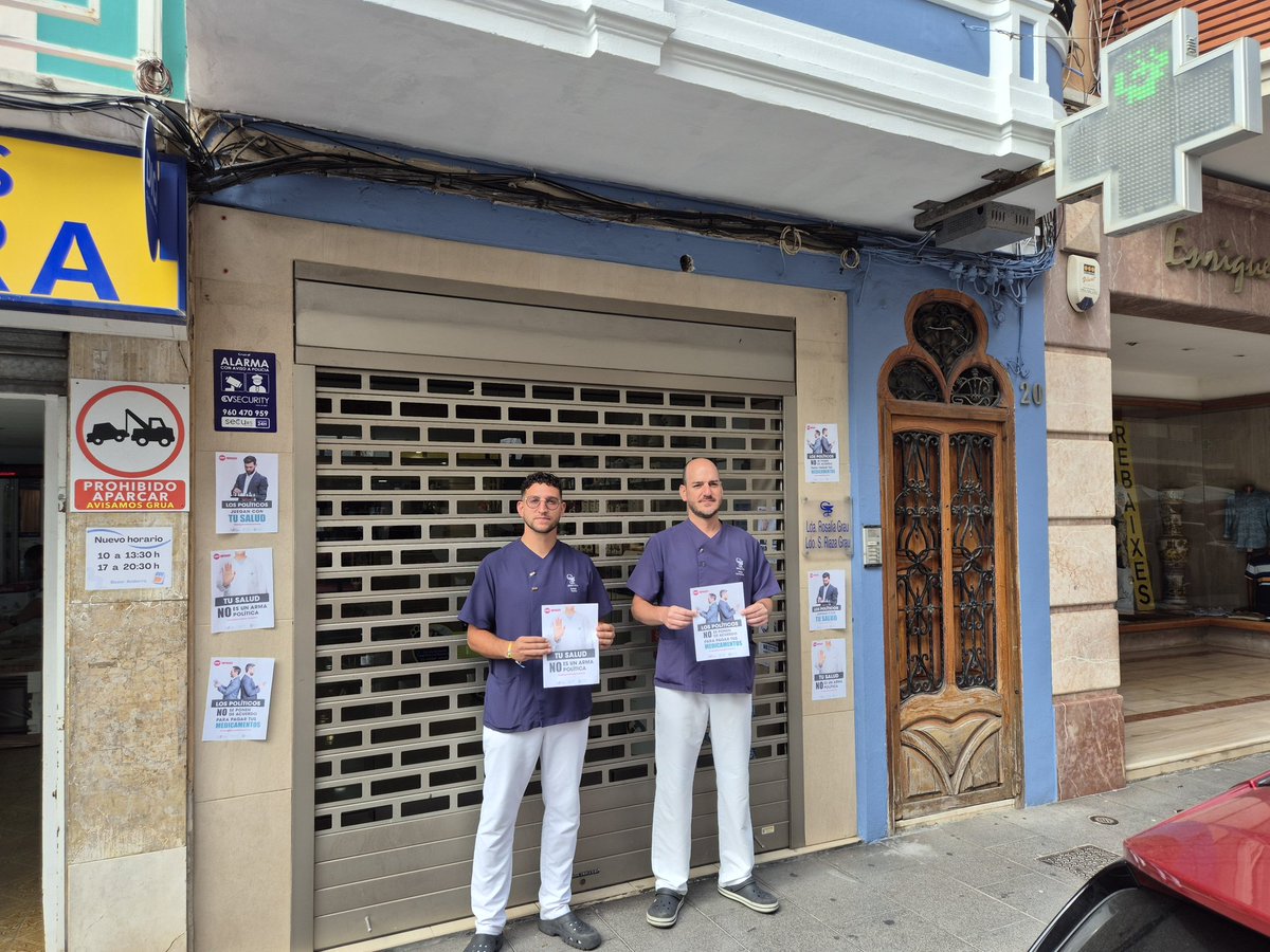 Una jornada más de bajada de persiana "simbólica". Necesitamos una garantía de inversión de #medicamentos en la @gvasanitat . Esperamos que mientras tanto las peticiones de @carlos_mazon_guixot a <a href="/sanchezcastejon/">Pedro Sánchez</a> se hagan efectivas. Unamos nuestros esfuerzos por la mejor Sanidad.