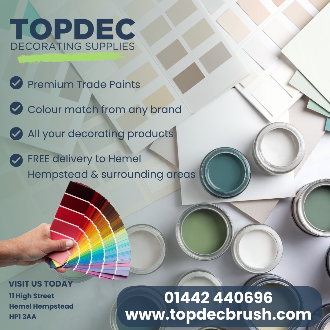 Need the perfect colour match? We’ve got you covered!

#Topdec #DecoratorsChoice #ColourMatchingExperts #TradePaints #HemelHempstead #DecoratingSupplies #PaintersOfInstagram #TopdecBrush