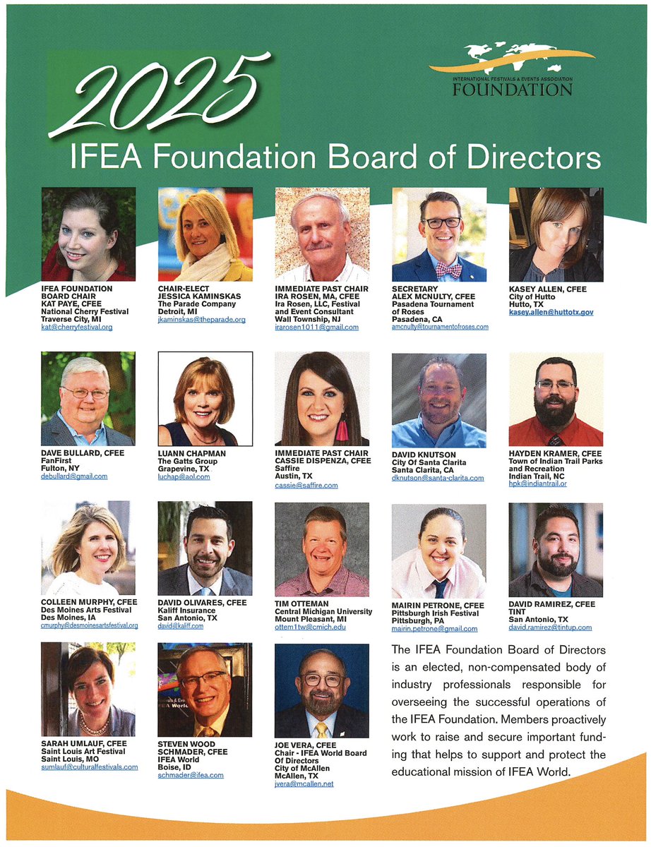 CMU Department of Recreation, Parks & Leisure Serv (@cmurpl) on Twitter photo Congrats to Dr. Tim Otteman, our department Chair and event & recreation management professor, on being named to the International Festivals & Events Association Foundation Board! FIRED UP IN FINCH! π₯ποΏΌ @cmuniversity @cmuehs <a href="/cmualumni/">CMU Alumni</a> <a href="/IFEAWorld/">IFEA World</a> Congrats to Dr. Tim Otteman, our department Chair and event & recreation management professor, on being named to the International Festivals & Events Association Foundation Board! FIRED UP IN FINCH! π₯ποΏΌ @cmuniversity @cmuehs <a href="/cmualumni/">CMU Alumni</a> <a href="/IFEAWorld/">IFEA World</a>