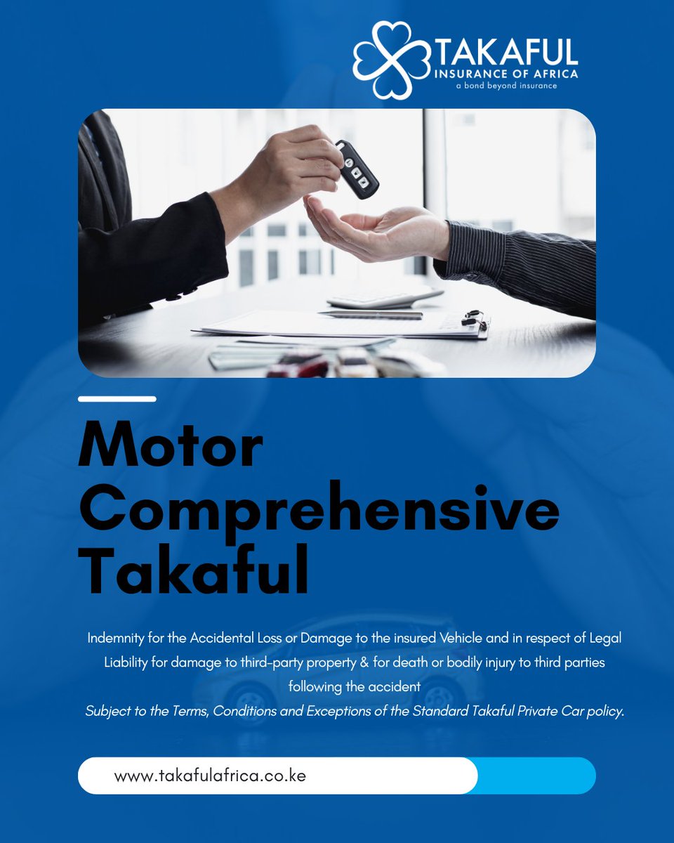 Takaful_Africa's tweet image. Drive with confidence, we've got you covered.
Protect your car, protect your peace of mind with Motor Comprehensive Takaful.
🔗 takafulafrica.co.ke
#TakafulCare #ComprehensiveCover #ShariahCompliant #PeaceOfMind