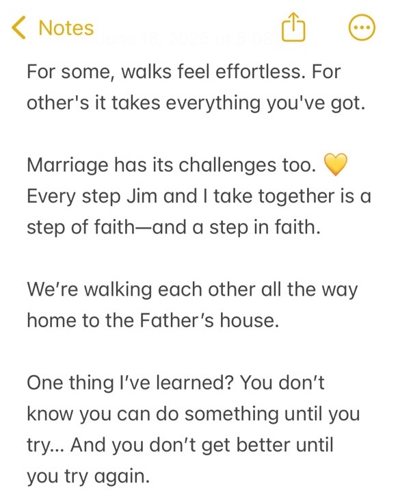 MyFaithRadio's tweet image. Every step Jim and I take together is a step of faith—and a step in faith.
Where is God calling you to step out in faith? And who might you invite to walk with you? ~@carmenlaberge