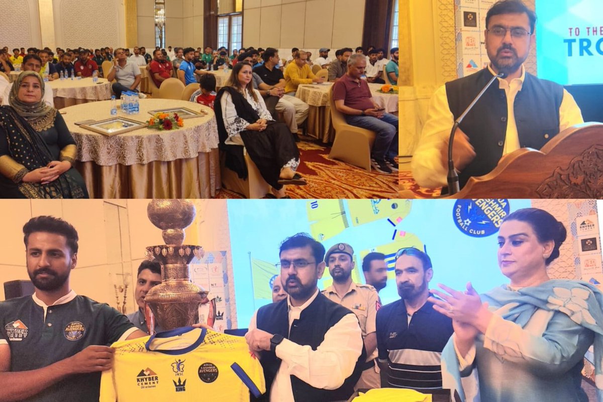 Minister for Youth Services &amp; Sports, Satish Sharma, today launched the Kashmir Super League 2025 in Srinagar, unveiling the tournament trophy and official jerseys. Reaffirming the Govt’s commitment to sports development and youth empowerment, he emphasized the role of sports in
