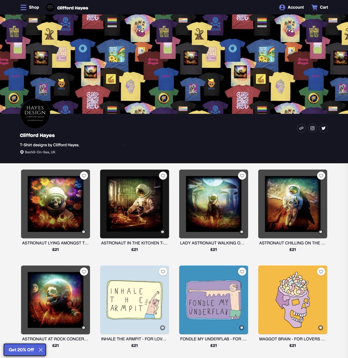 I have a new T-Shirt website, via TeePublic. Over 450 of my designs and illustrations (and 20% off, apparently).🌞 Summer's here and the time is right ... teepublic.com/user/clifford-…
Other Merch also avail. on site. #tshirt  #summer #merch