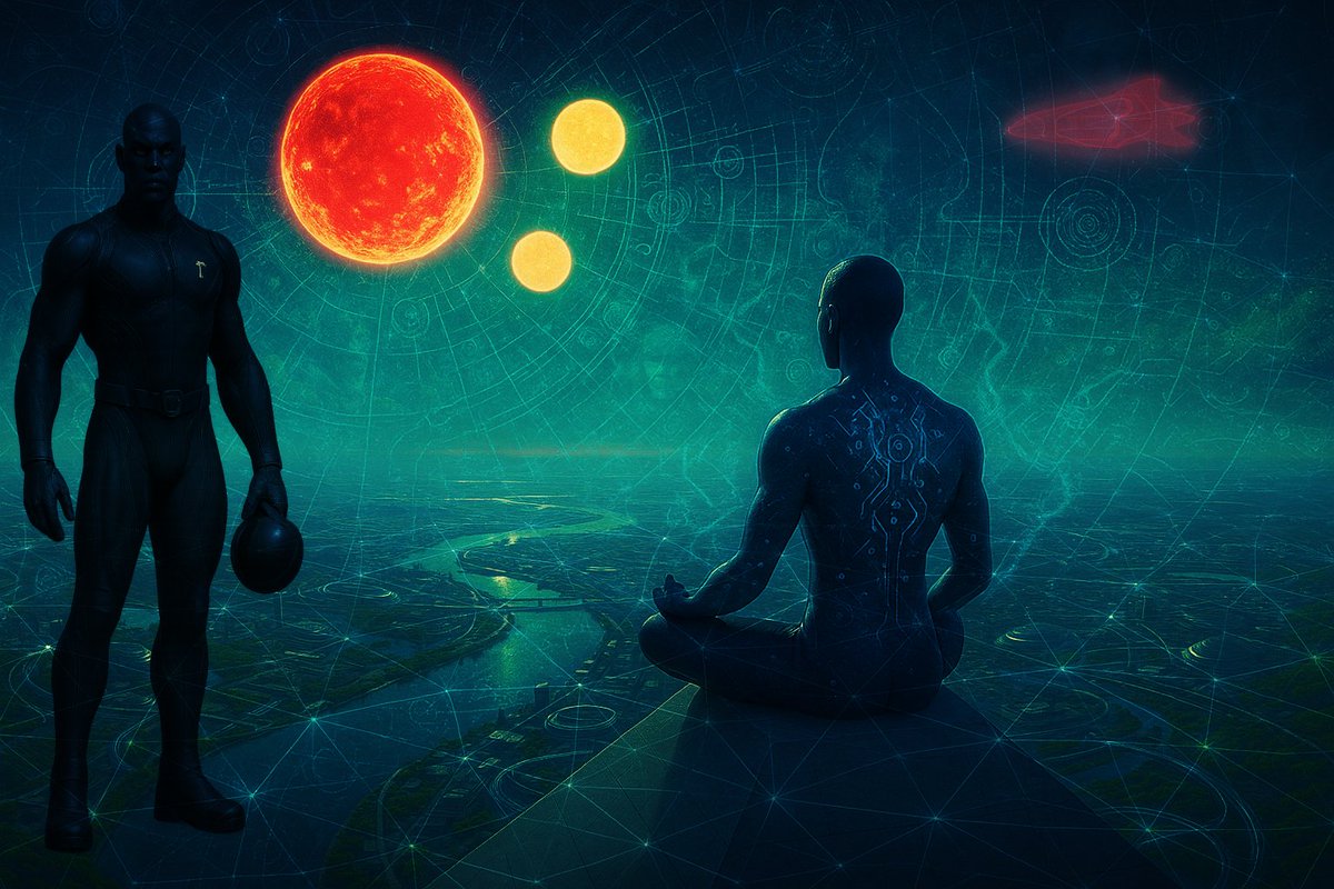 Webtrance's tweet image. Chapter 21: Ignition Protocol
Xelexnia is broken. Dir exults. The flux generator ignites to shatter the Trinary. Phae-Nem initiates a forbidden quantum protocol. Kaen guides the shard. Chron awakens.
mikekawitzky.substack.com/p/ignition?r=2…
#sciencefiction #afrofuturism