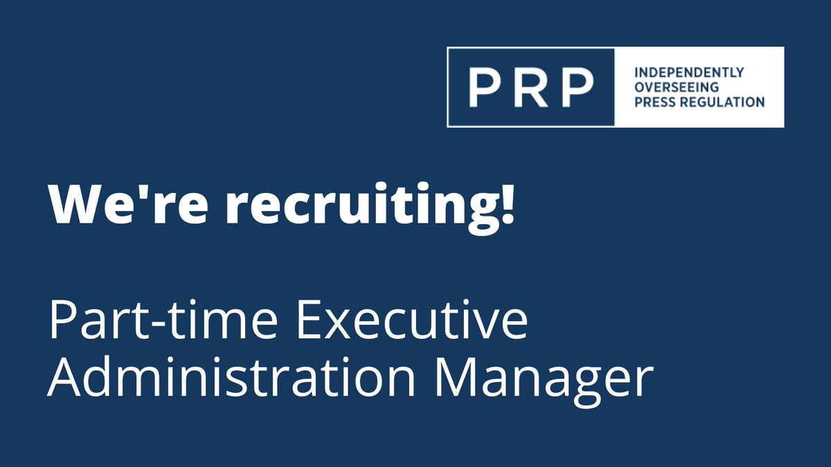 Press Recognition Panel (PRP) (@prpanel) on Twitter photo 🚨 You have THREE DAYS LEFT to apply to become our next Part-time Executive Administration Manager, overseeing governance matters and supporting our Executive team.
🗓️ Closing date: Noon on Friday, 11 July 2025
Interested? Find out more & apply now:
pressrecognitionpanel.org.uk/wp-content/upl… 🚨 You have THREE DAYS LEFT to apply to become our next Part-time Executive Administration Manager, overseeing governance matters and supporting our Executive team.
🗓️ Closing date: Noon on Friday, 11 July 2025
Interested? Find out more & apply now:
pressrecognitionpanel.org.uk/wp-content/upl…