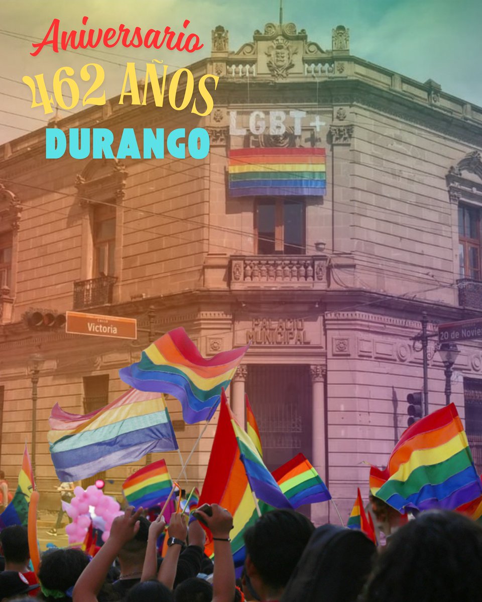 462 Años de historia, luchas y transformaciónes #Durango felicidades.

En los últimos años, comenzo una de sus mayores transformaciones la lucha por la no discriminación. El respeto a los derechos humanos  de las, los y les Duranguenses.

Una ciudad de todas, todos y todes 🏳️‍⚧️🏳️‍🌈