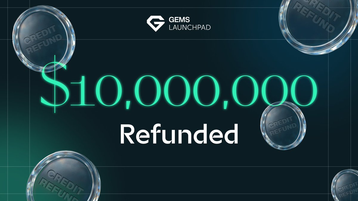 The Credit Refund Program, built for our Gems community, closed this week.

$10,000,000 worth of tokens refunded through the Credit Refund program, a move unheard of in Web3, allowing users to reuse credit for other tokens.

Thank you for the trust and support that make