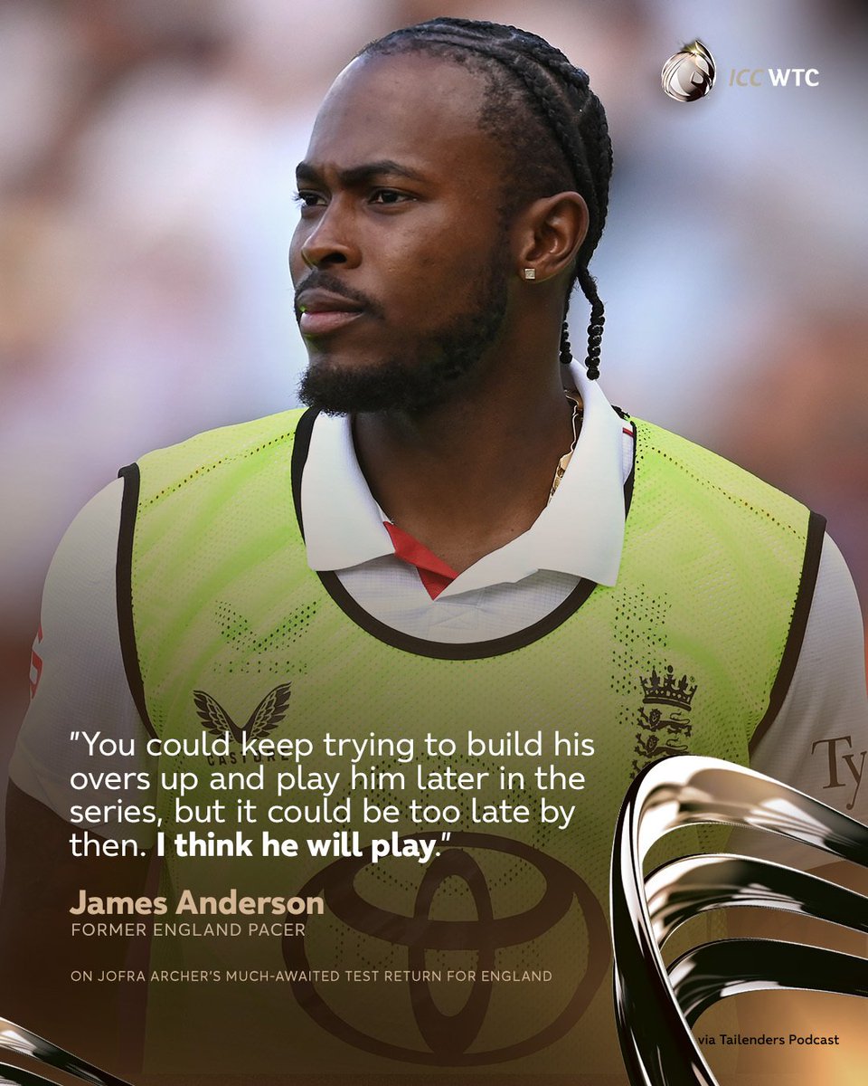 THECRICKET50's tweet photo. ICC SHARE A POSTER FOR JOFRA ARCHER 🌟
#jofraarcher #wtcfinal2025 #INDvsENG #Archer #England https://t.co/ylUmRIVuJX