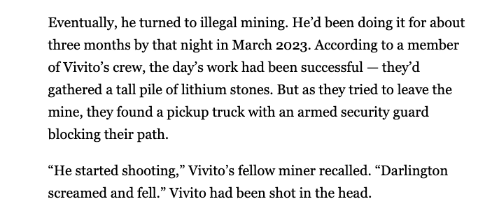 mvzelenks's tweet image. The EV revolution has sparked a dangerous boom in illegal lithium mining in countries like Zimbabwe.
@restofworld's latest feature is about a deadly example of one such case.
Read it here: restofworld.org/2025/zimbabwe-…