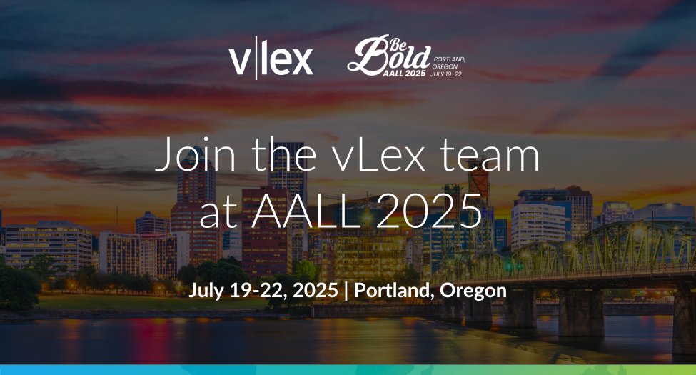 The future of legal research is here. Join <a href="/vlex/">vLex</a> at #AALL25 in Portland where we'll showcase #VincentAI's Spring '25 Release:

✨ Agentic AI Workflow Engine
✨ Studio Beta Release
✨ Advanced Tables Analysis
✨ General Assist Integration

See you at booth 804!

<a href="/aallnet/">AALL</a> #LegalAI