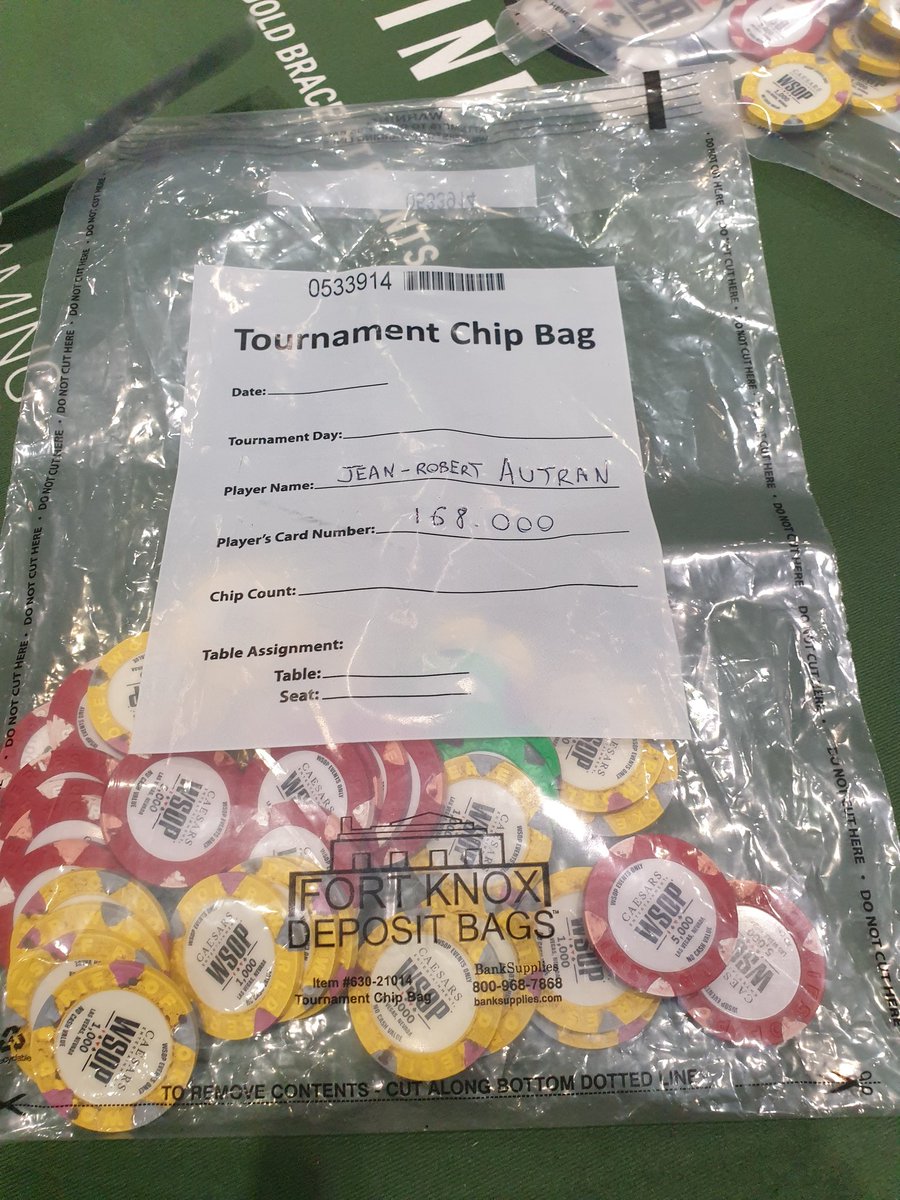 WSOP Day 32&amp;33/40 : Main Event Day 2 franchi pour la première fois !
Level 6 : 67K >> 62K
Level 7 : 62K >> 83K
Level 8 : 83K >> 138K
Level 9 : 138K >> 164K (après un passage à 43K!)
Level 10 : 164K >> 168K

Je bag 63bb pour le day 3 qui démarre à midi (21h FR)