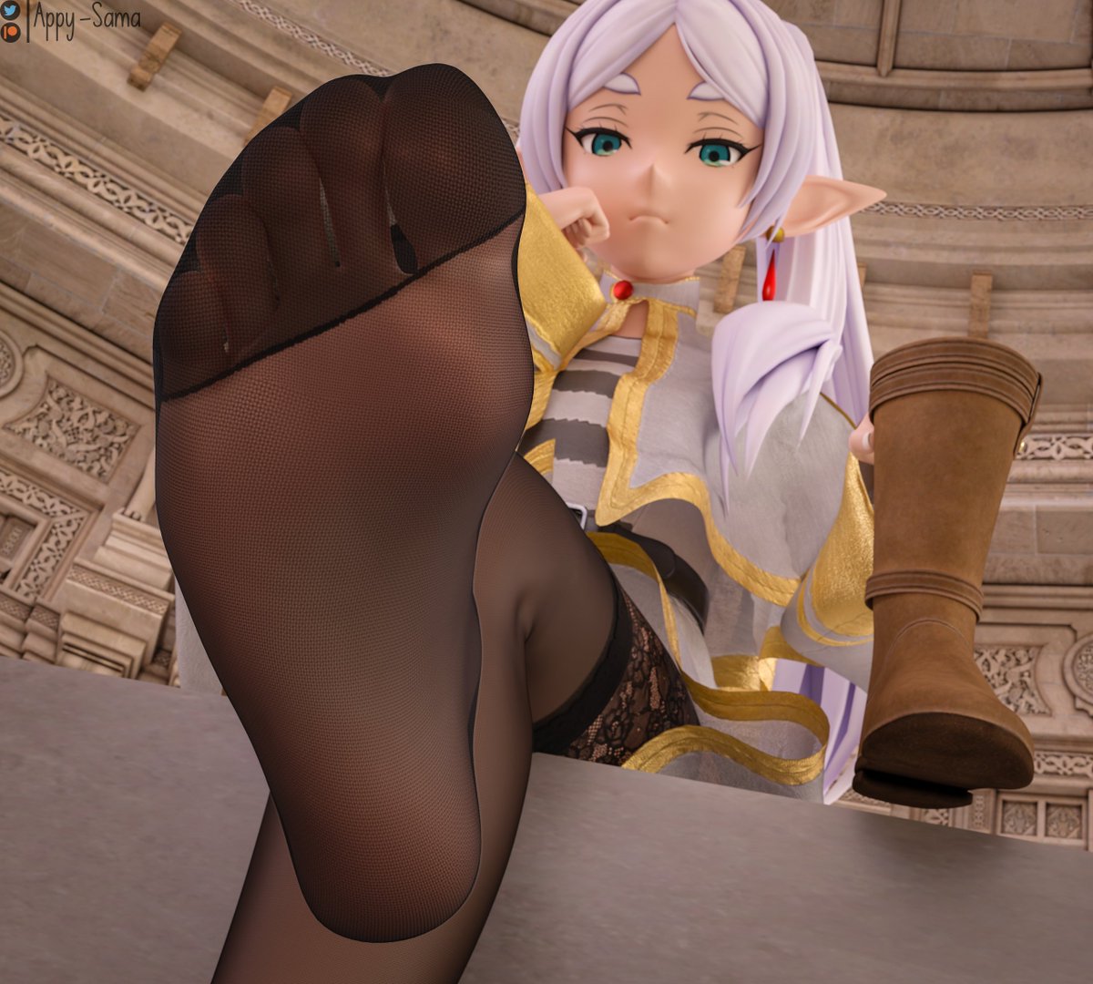 - Soles journey -

Frieren is required to walk a lot throughout her journey, and you are required to take good care of her feet whenever she rests.

Done as reward for anonymous supporter, thanks for the support!