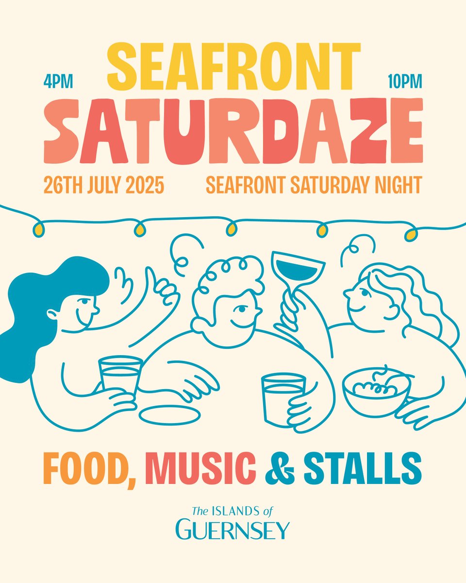 Introducing Seafront Saturdaze ☀️

On Saturday 26th July, we will be trialling a very special evening in St Peter Port with Guernsey’s first-ever Seafront Saturday Night with <a href="/EdablGsy/">EDABLGsy</a>. 

For details head to: visitguernsey.com/experiences/ev…