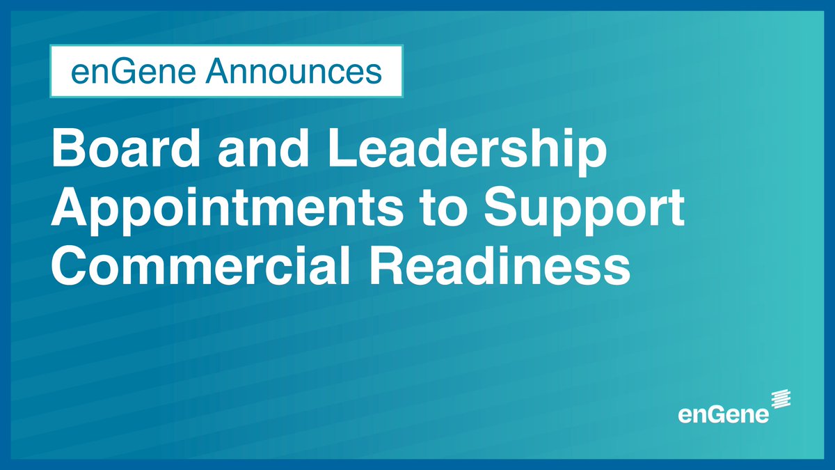 engene_inc's tweet photo. We are proud to announce three promotions on our leadership team, and welcome three new members to our Board of Directors, all appointed to position our team for long-term growth at this pivotal time.

Read the full announcement: https://t.co/KDTywzmMH6 https://t.co/HDTWQybrph