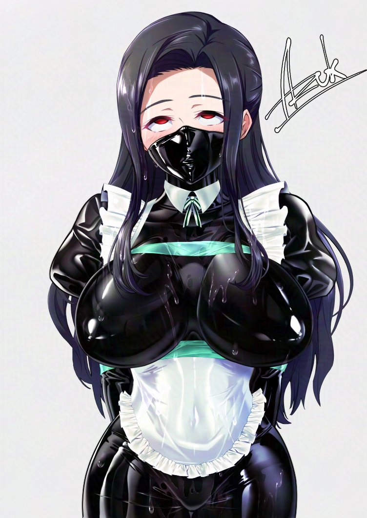 これは本編と関係ないですがおまけで作ってた七草先輩の洗脳ラバーメイド姿 