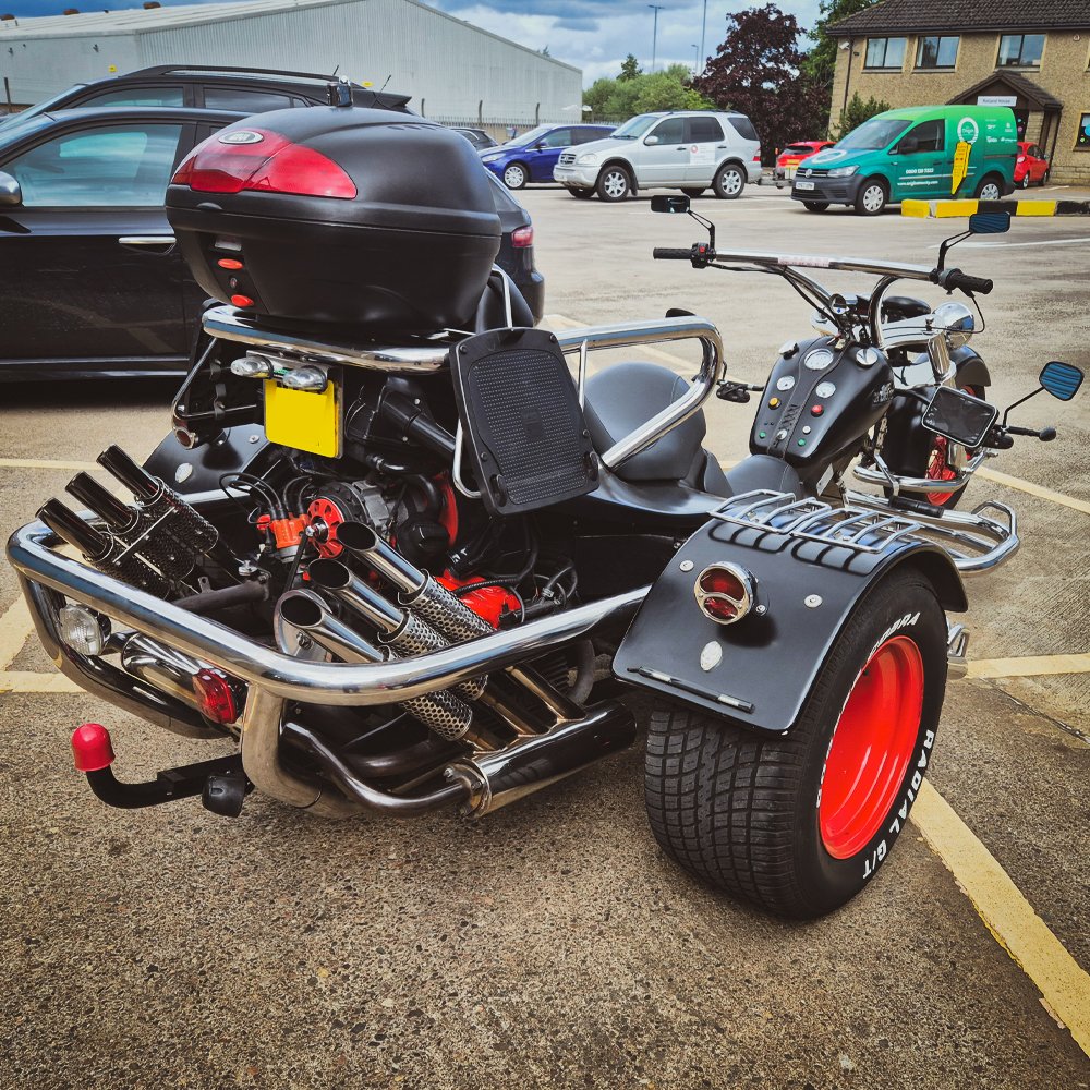 We had this 2001 Boom Trike at our Edinburgh branch a few days ago for some repairs. Not our usual type of vehicle, but it's powered by a fuel-injected air-cooled VW Beetle engine, so it qualifies for our attention! #Boom #vwfest  #boomtrike #Boomtrike #boomtrikes