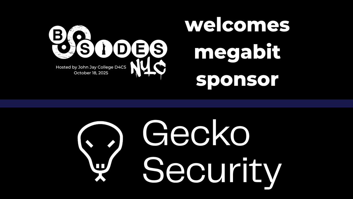BSidesNYC's tweet image. @BSidesNYC welcomes @gecko_sec as a Megabit Sponsor for our conference on Oct 18, 2025. bsidesnyc.org Gecko finds business logic flaws and multi-step vulnerabilities that traditional SAST tools miss—without drowning you in noise. gecko.security