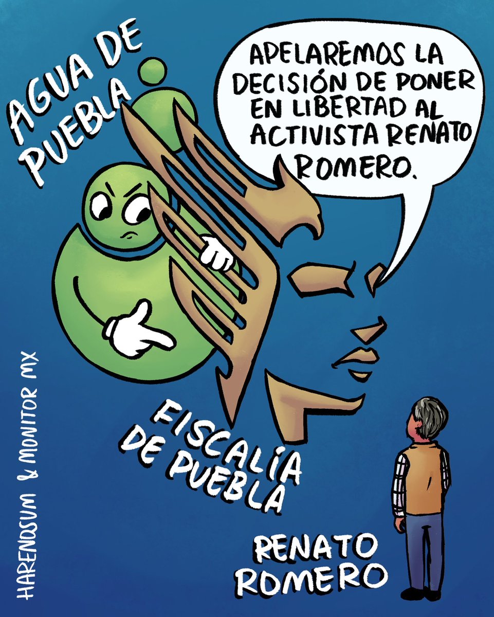 Monitormx (@_monitormx) on Twitter photo 📣 Renato Romero fue absuelto de
todos los cargos en su contra y quedó en libertad, no sin antes advertir que la denuncia de <a href="/AguadePuebla/">Agua de Puebla</a> fue "fabricada" en colusión con la <a href="/FiscaliaPuebla/">FGE Puebla</a>
El cartón de #Harenosum para #MonitorMX <a href="/LimonSandy/">Sandy Limon</a> <a href="/lupjmendez/">Guadalupe Juárez Méndez</a> 📣 Renato Romero fue absuelto de
todos los cargos en su contra y quedó en libertad, no sin antes advertir que la denuncia de <a href="/AguadePuebla/">Agua de Puebla</a> fue "fabricada" en colusión con la <a href="/FiscaliaPuebla/">FGE Puebla</a>
El cartón de #Harenosum para #MonitorMX <a href="/LimonSandy/">Sandy Limon</a> <a href="/lupjmendez/">Guadalupe Juárez Méndez</a>