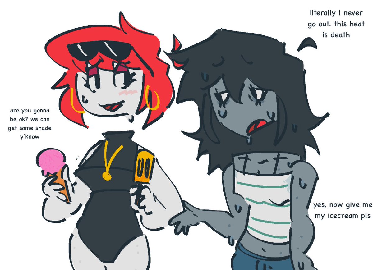 goofleegoober's tweet image. nikku and AJ wanna go out for summer but my poor girl cannot handle these heatwaves 😵💫
#nikkumorioka #hotline024oc #hotline024