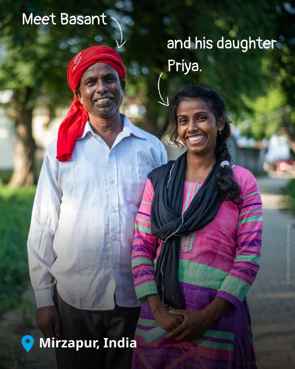 UNICEFROSA's tweet image. #Throwback to this story of Basant and his daughter Priya were challenging norms and creating space for conversations around menstrual health in their village in UP, India.
Do you think it's important for men & boys to be part of the conversations on menstrual health?