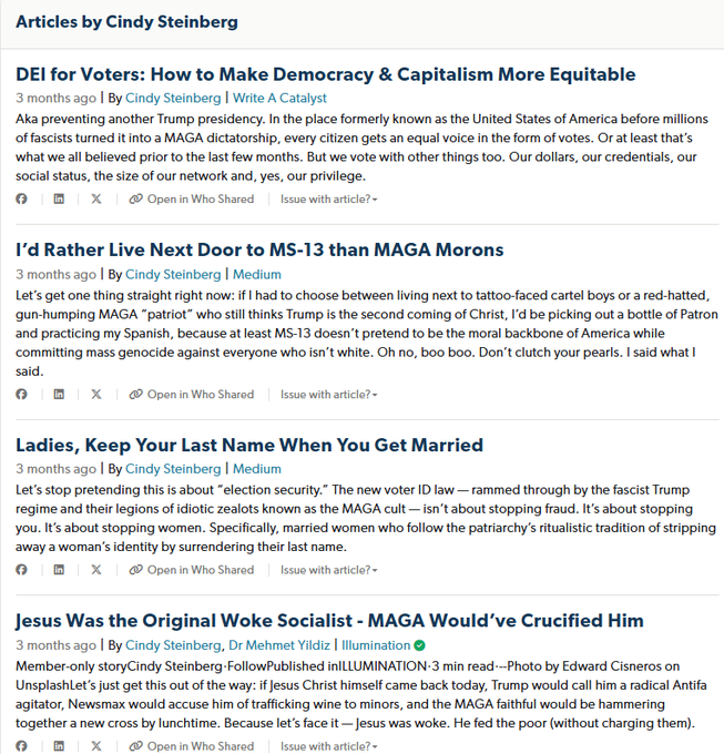 Retard Register (@retard_register) on Twitter photo <a href="/IfindRetards/">Retard Finder</a> Some of her articles. Imagine this person as a family member. Insane. <a href="/IfindRetards/">Retard Finder</a> Some of her articles. Imagine this person as a family member. Insane.