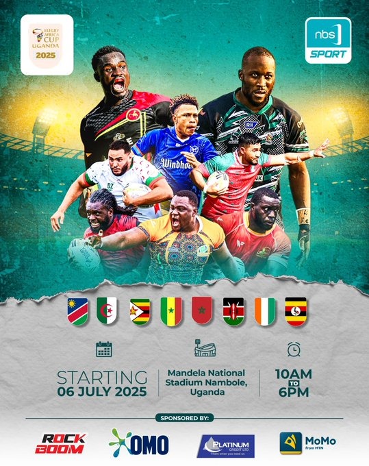 nextmediaug's tweet image. .@NBSportUg is your official broadcaster of the 2025 Rugby Africa Cup, live from Mandela National Stadium!
Catch all the action as eight of Africa’s top nations battle it out—from July 8 to 19.

#RACUG25 #NBSportUpdates #NBSportRugby #NextMediaUG