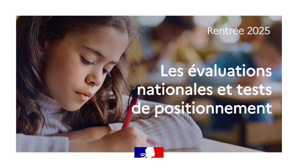 Eduscol's tweet image. 📍Les évaluations nationales et tests de positionnement
Retrouvez le calendrier et les principales informations sur les modalités de passation à la rentrée 2025 ⤵
eduscol.education.fr/887/evaluation…