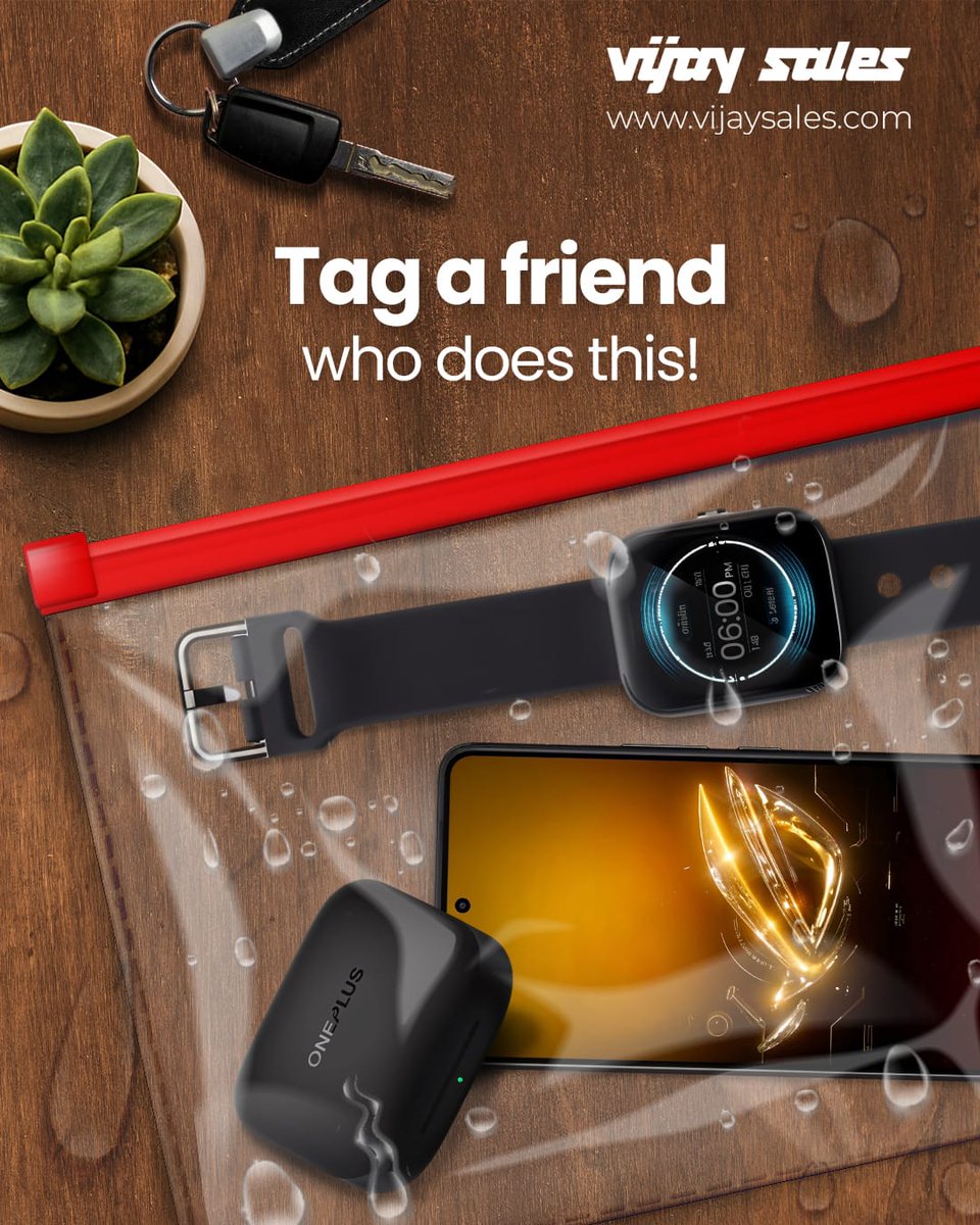 VijaySales's tweet photo. Caught your friend doing this too? Tag them below!😎
#VijaySales #Smartphone #Smartwatch #Earbuds #RainyDays #MonsoonHacks #LatestSmartphone #RainyDayStruggles #TagAFriend #WaterResistantTech #BestDeals #ShopNow https://t.co/R8mqSrbJ6T