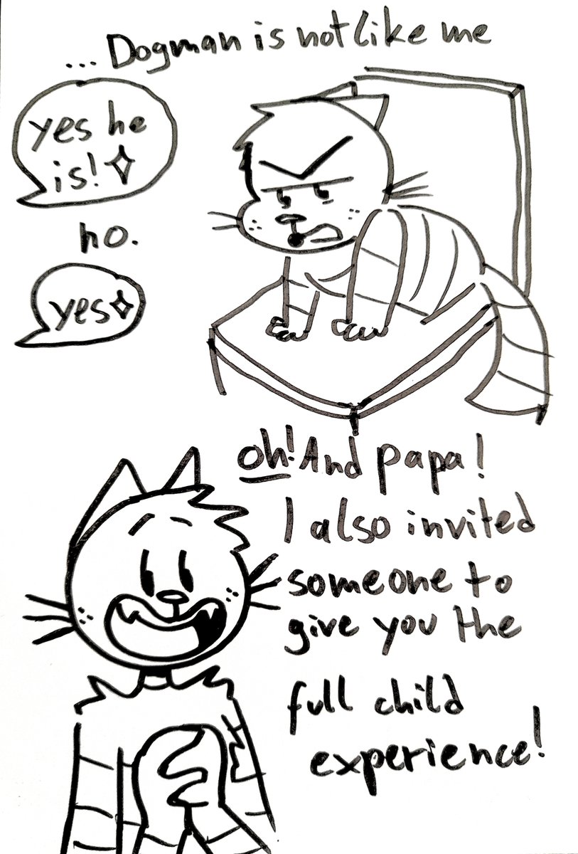 FlavourAmy's tweet image. Part 12 of Petey and Lil Petey switching places!

Oh who did LP invite....? What a mystery....

#dogman