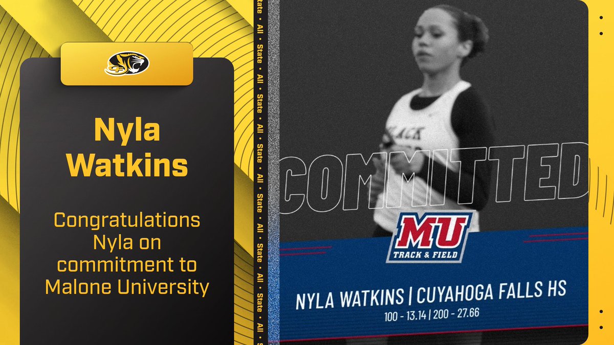 CFBlackTigers's tweet image. 👏 Nyla Watkins is headed to Malone University! We're incredibly proud of you and can't wait to see you shine at the next level.