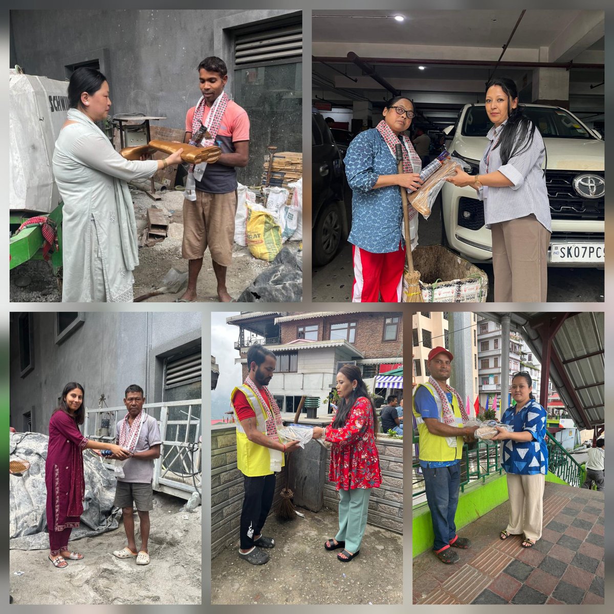 In #Gangtok #Sikkim, we witnessed our silent heroes the cleanliness workers tirelessly keeping our town clean. This monsoon, teachers of #NeilTara showed gratitude by gifting them umbrellas &amp; gumboots.
#SwachhagrahiSammanDiwas
#EighthOfEveryMonth
#Swachhagrahis 
#MonsoonMission