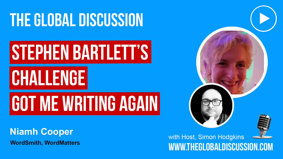Discover how Stephen Bartlett's Challenge helped Niamh Get Writing Again! theglobaldiscussion.com/tgd/niamh-coop… with Niamh Cooper Ep 254 - The Global Discussion

Niamh joins many Authors, Creatives, Leaders, and Thinkers who have appeared on The Global Discussion.