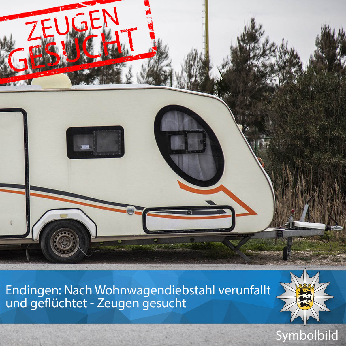 PolizeiFR's tweet photo. Am Montag, 07.07.2025, gegen 16 Uhr stahl ein unbekannter Mann in #Endingen einen Wohnwagen, verlor ihn auf der #Flucht und flüchtete mit einem grauen Klein-#LKW Richtung #Frankreich – die #Polizei sucht #Zeugen.
https://t.co/pwZkGA5MUI https://t.co/IAJwQ3mvJH
