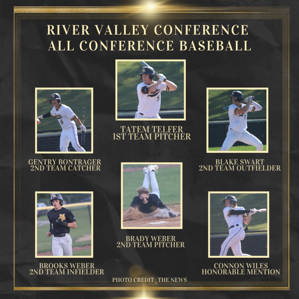 Congrats to these Mid-Prairie Baseball Players for being named All Conference.
Also, All District Southeast Class 2A -
1st Team Pitcher - Tatem Telfer
1st Team Utility - Brady Weber
2nd Team Utility - Brooks Weber