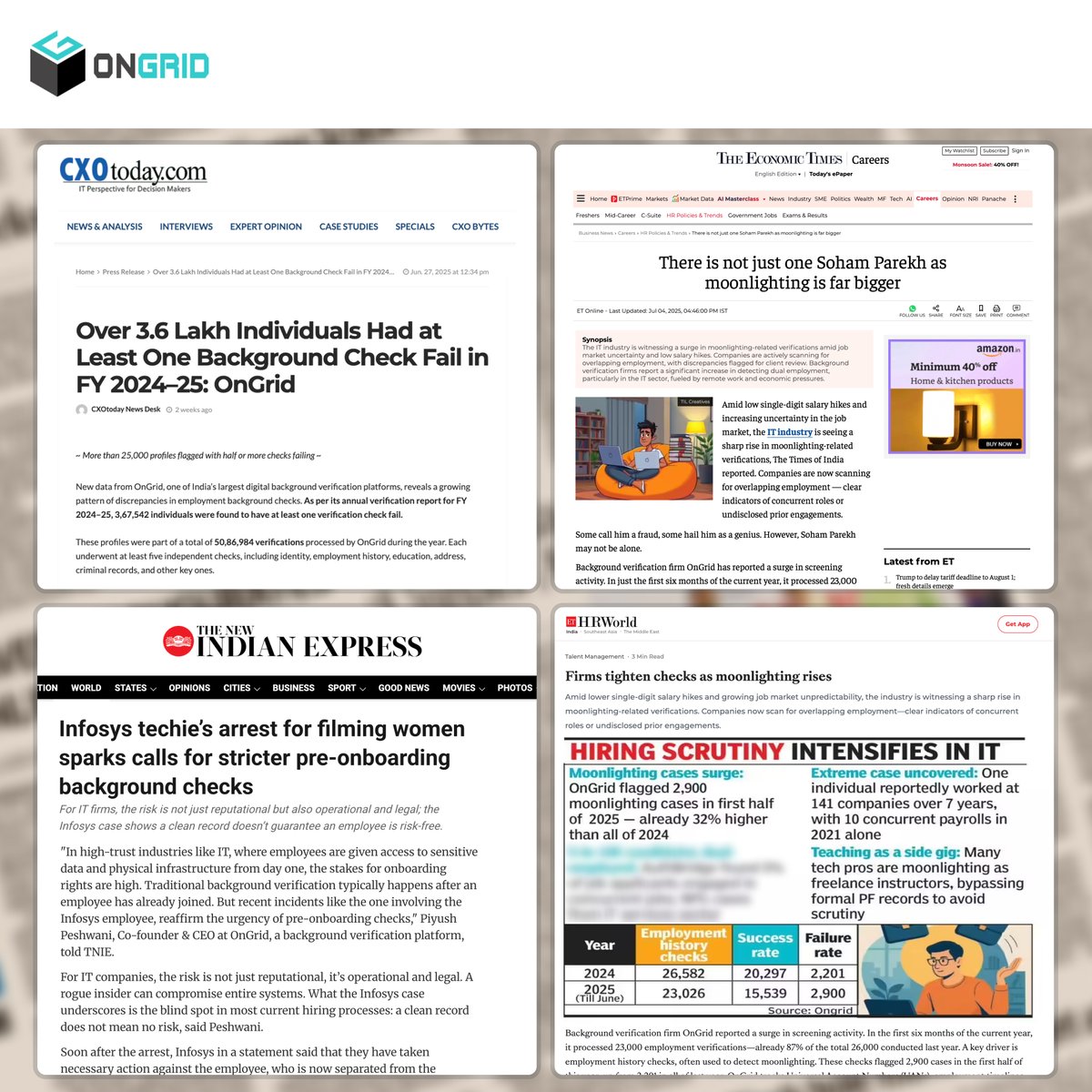 On_Grid's tweet image. Hiring in a remote-first world?

Moonlighting, multiple gigs, and resume fraud make pre-onboarding verification essential.
OnGrid helps you build digital trust—fast.

🔍 lnkd.in/ePF7k2q6

#DigitalTrust #BackgroundVerification #HiringInnovation #Compliance #OnGrid