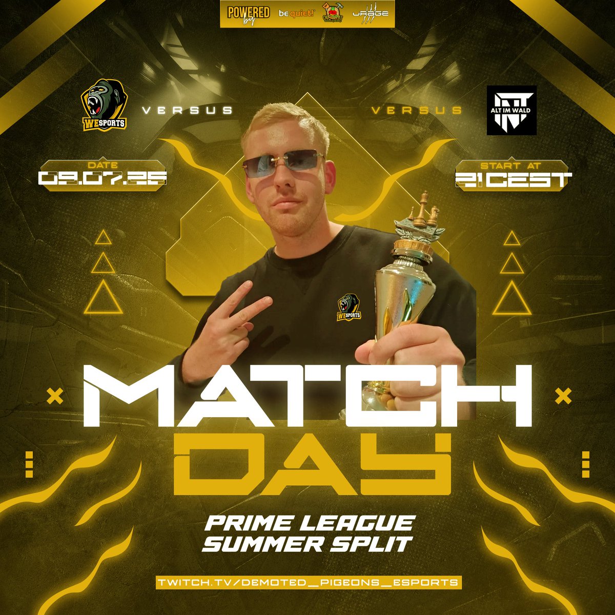 🟡MATCHDAY⚫️

🆚 <a href="/intSport1/">intSport</a> Alt im Wald
🏆PRM Summer Split 
⏰Tomorrow, 21:00 CEST
📺twitch.tv/demoted_pigeon…
🎙️Cast by <a href="/demoted_pigeons/">Demoted Pigeons Esports</a> 

🦍SPAM🦍THIS🦍GORILLA🦍TO🦍MAKE🦍WESPORTS🦍THE🦍WINNER🦍

#LeagueOfLegends #WeSFamily #WeSWIN
