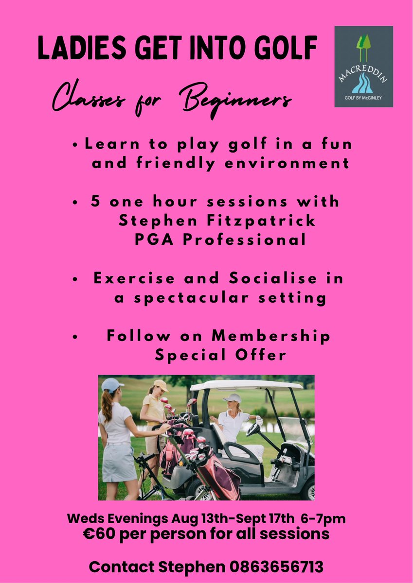 Final Ladies get into Golf series <a href="/Macreddingolf/">MacreddinGC</a> this year. Starts Aug 13th