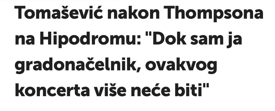 LICEMJERI BEZ KIČME – TOMAŠEVIĆ I JANDROKOVIĆ

Kad mu se tresla fotelja uoči lokalnih izbora, Tomašević je šutio.

A sada, kad su prošli izbori i koncert koji je prošao u najboljem redu, bez ijednog incidenta i koji je dobrano napunio gradsku blagajnu, Tomašević poručuje kako