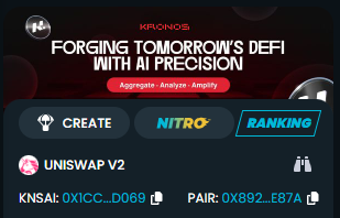 KronosAI_defi's tweet photo. The moment you’ve been waiting for is here! $KNSAI is now live!

https://t.co/Uilp1nIdy3 https://t.co/kA8RVg1Gne