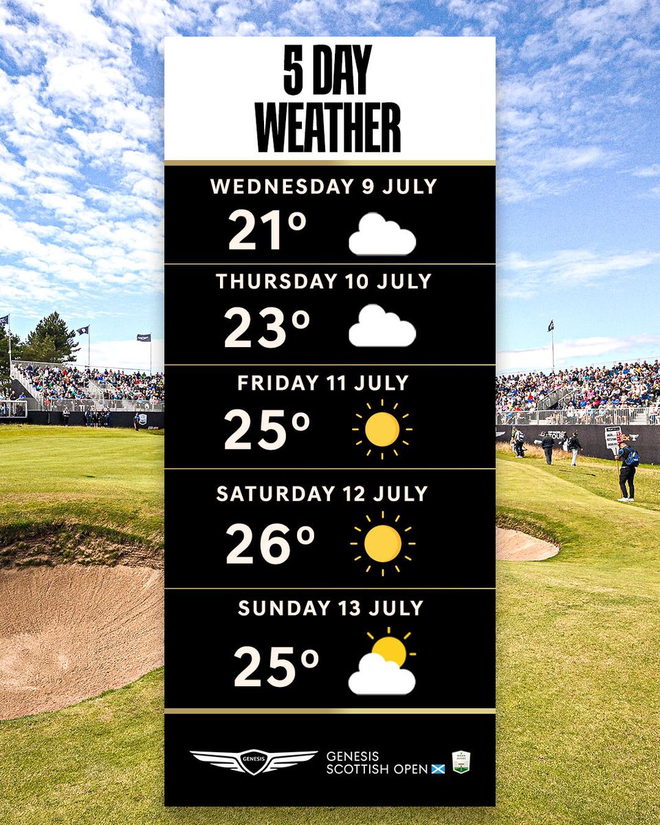 ☀️ It’s set to be a stunning week at The Renaissance Club! 🤩

👇 Tickets are still available! 🎟️
etg.golf/GSOSocial

#GenesisScottishOpen #RolexSeries #FedExCup