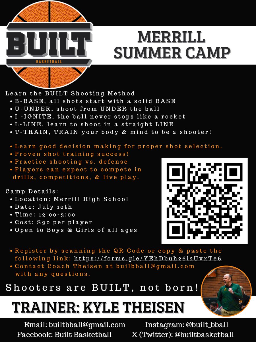 We are 2 days away from Merrill Camp. There are still spots available, but sign up soon! Use the QR Code to register of the following link: forms.gle/QPC6iRoDLJ92hw…