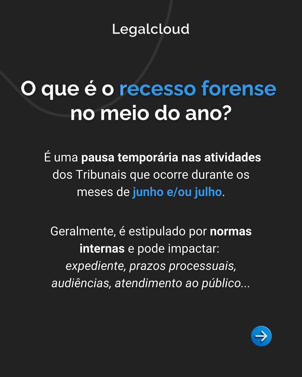 legalcloudbr's tweet photo. Recesso no meio do ano? 🧐 

Isso mesmo, Doutores! Vem cá que te atualizamos sobre os tribunais que adotam essa pausa no meio do ano… 
⬇️ https://t.co/VJsUn8B3Mt