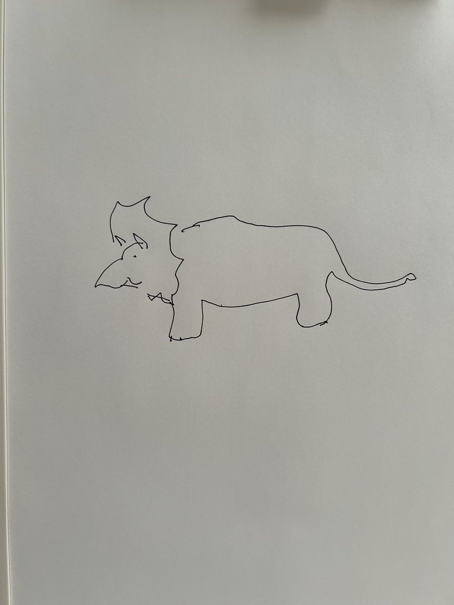 30秒で恐竜が描けるかチャレンジしてみた！「トリケラトプスって知ってる？」と夫に聞くと、分かるというのでやってみました。＃学研の松原編集長　さんの凄さを実感です。何の話？と思った方は　＃有隣堂しか知らない世界　をご覧ください。