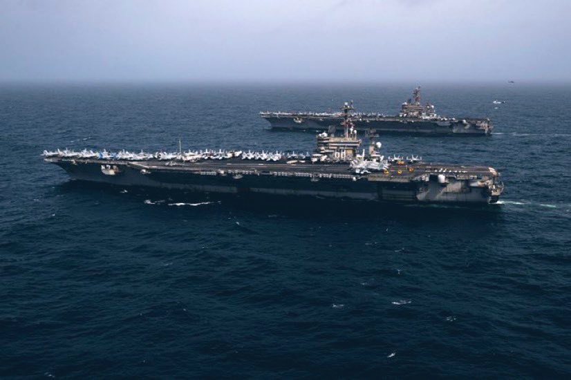 Osint613's tweet image. American power on full display: both the USS Nimitz and USS Carl Vinson are operating in the Middle East.
🇺🇸🇺🇸🇺🇸