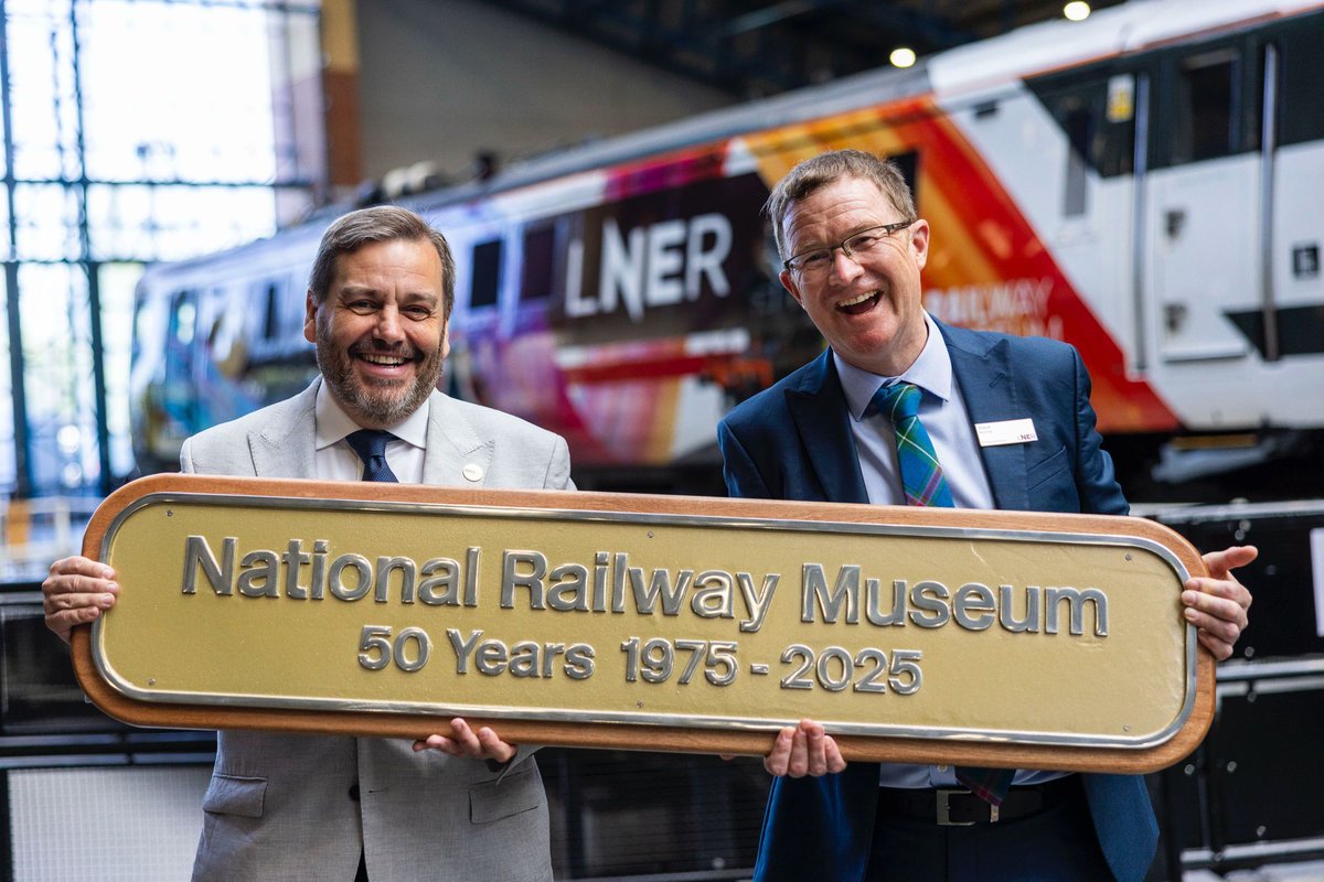 David Horne (@davidhorne) on Twitter photo Today we have celebrated the 50th anniversary of the opening of the National Railway Museum @railwaymuseum by unveiling one of our <a href="/LNER/">London North Eastern Railway</a> Class 91 locomotives in a special livery, named for the occasion! It is on display at the museum until Thursday. #Railway200 Today we have celebrated the 50th anniversary of the opening of the National Railway Museum @railwaymuseum by unveiling one of our <a href="/LNER/">London North Eastern Railway</a> Class 91 locomotives in a special livery, named for the occasion! It is on display at the museum until Thursday. #Railway200