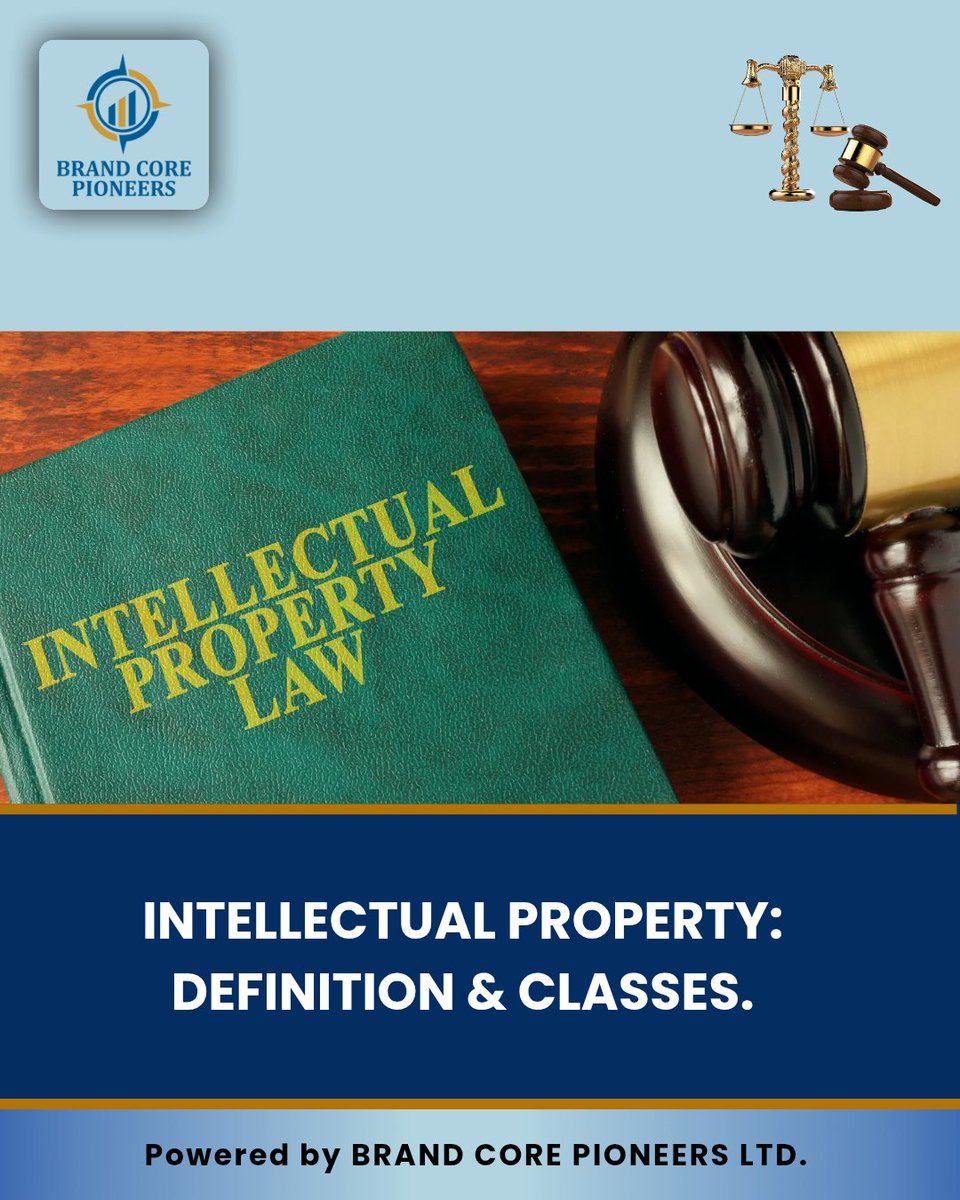 brandcoreP's tweet photo. DEFINITION & CLASSES OF INTELLECTUAL PROPERTY

Intellectual Property (IP) is the legal right that protects intangible creations like inventions, logos, trademarks, books, music, artworks, designs, software, and more, ensuring that the creators or rightful owners can profit from or control their use.

🎯 Four Classes of Intellectual Property Every Nigerian Creator Should Know 🇳🇬

Your ideas are assets, protect them with the right legal shield.

📚 Copyright – For books, music, films, art & software.

🛡 Trademark – For your logo, name, slogan, or brand identity.

💡 Patent – For new inventions and tech solutions.

🎨 Industrial Design – For the look, shape & feel of your product.

📌 These aren’t just buzzwords, they’re your brand’s armour in a competitive world.

👩🏽‍⚖️ Whether you’re a content creator, tech founder, fashion designer or business owner, you need IP protection to own what you’ve built. 

Leaked Knack Big 13 Pella Ayra Starr